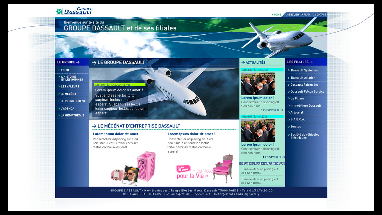 Dassault Aviation - refonte de portail web
